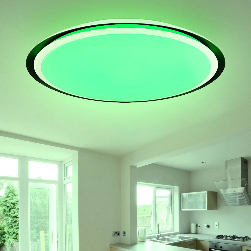 Smart Home Deckenleuchte RGB Deckenlampe App steuerbar Deckenlampe Smart, Fernbedienung dimmbar, 1x RGB 5W 1x LED 40W 3200Lm 3000-6500K, 56 cm