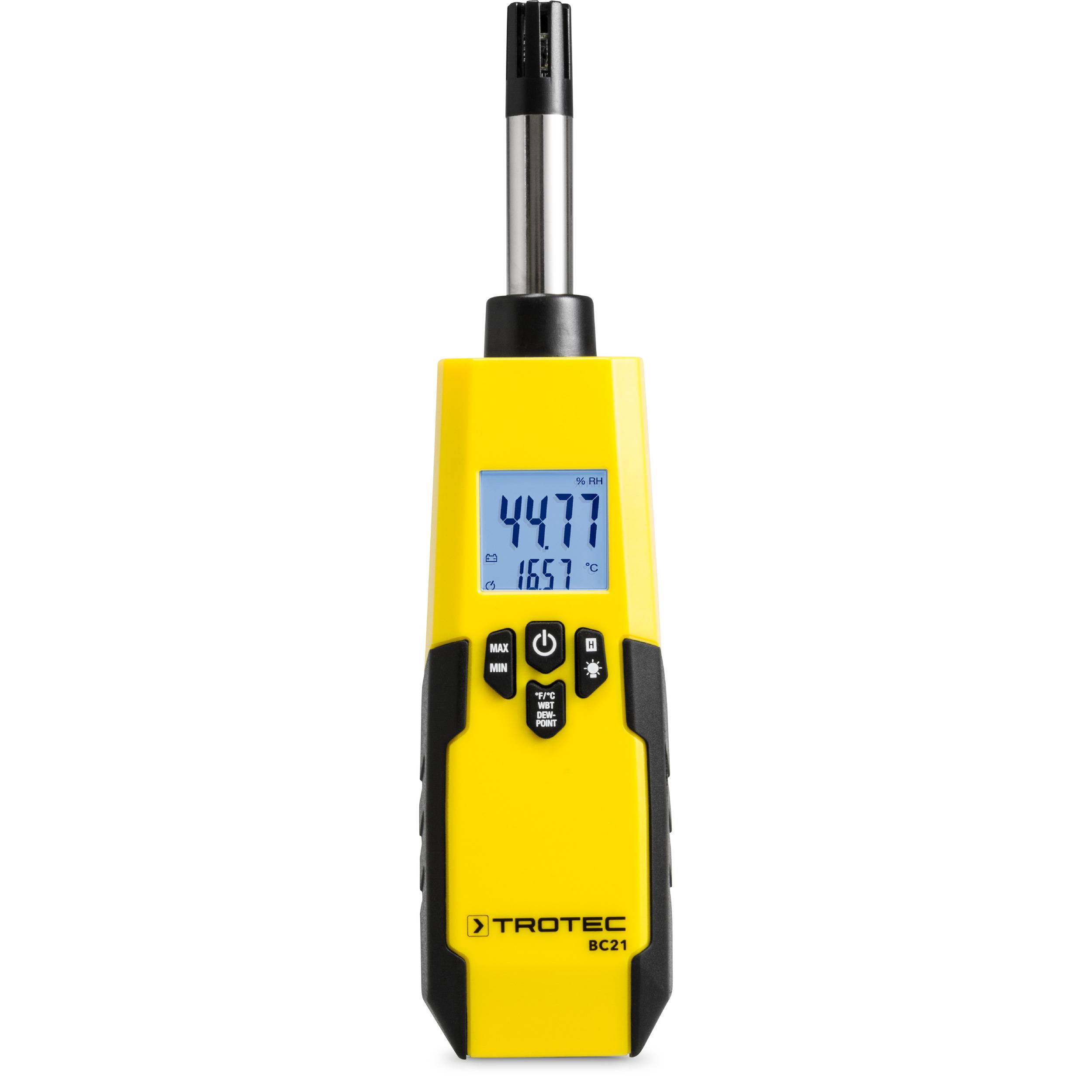 TROTEC Hygrometer BC21 – Luftfeuchtigkeitsmesser und Thermometer – Messbereich -30 °C bis +100 °C, mit Taupunktanzeige