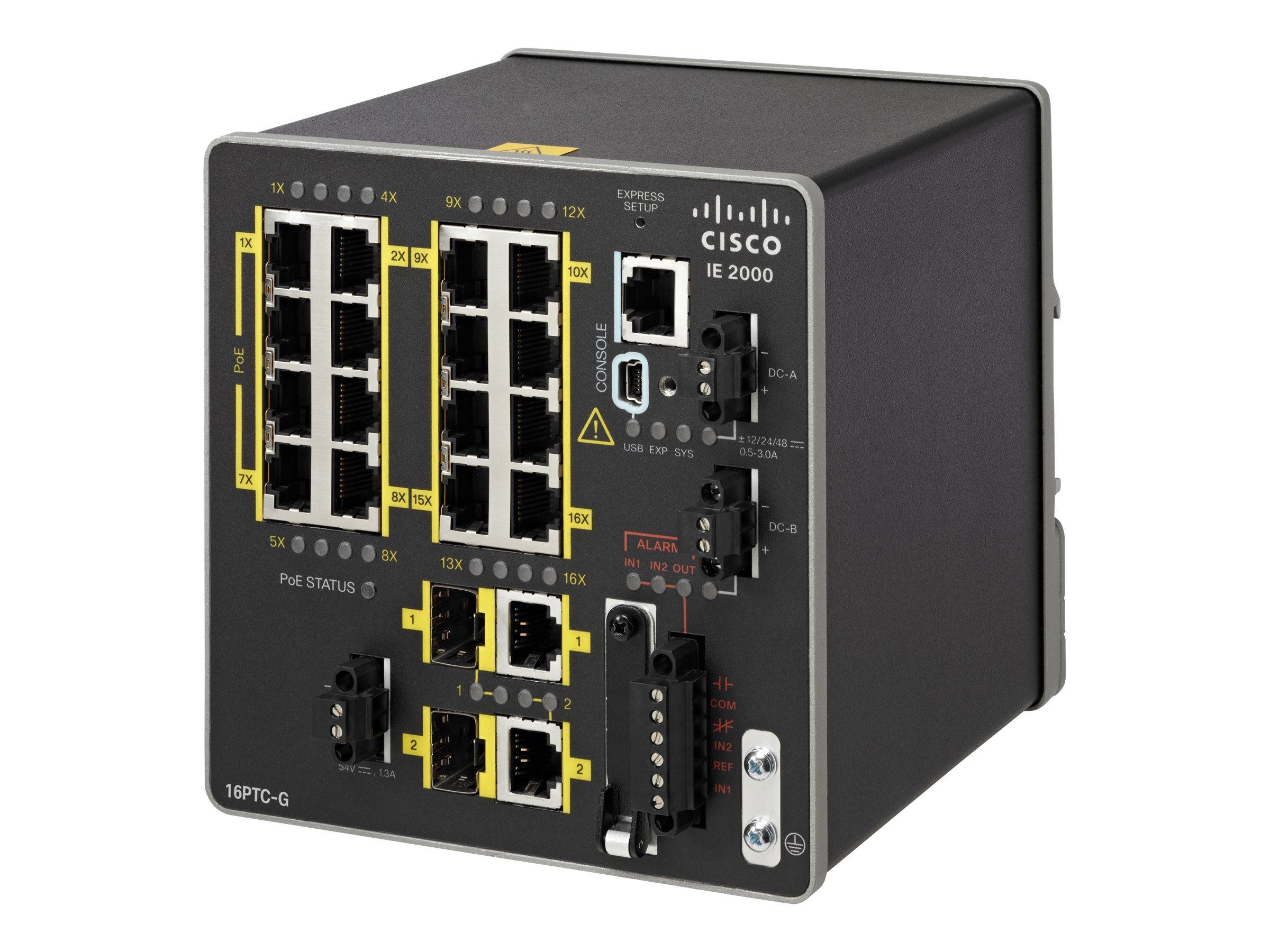Cisco Industrial Ethernet 2000 Series - Switch - managed - 16 x 10/100 (PoE+)