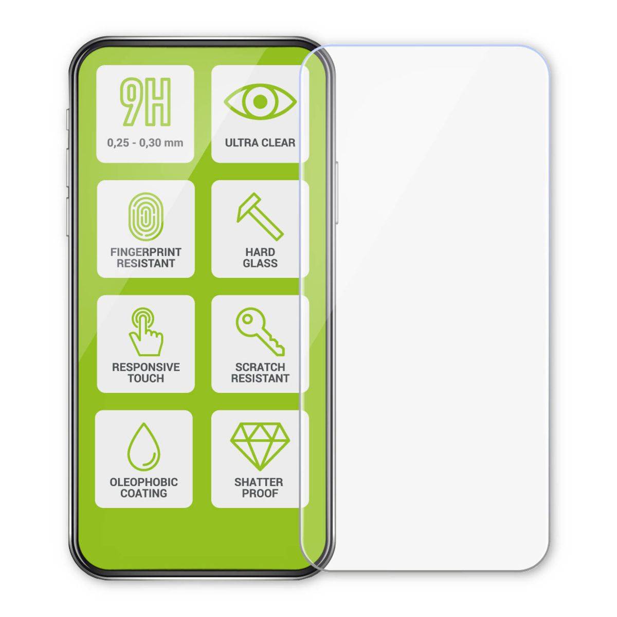 Für Samsung Galaxy A55 1x 2.5D 0,26mm H9 Hart Glas Panzer Folie Schutz