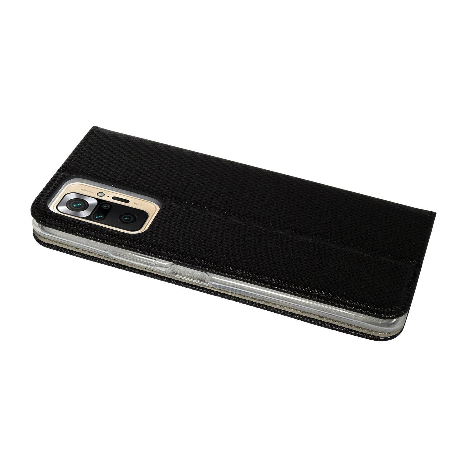 Buch Tasche "Smart" für XIAOMI REDMI NOTE 10 PRO MAX Handy Hülle Etui Schutzhülle mit Standfunktion, Kartenfach Schwarz