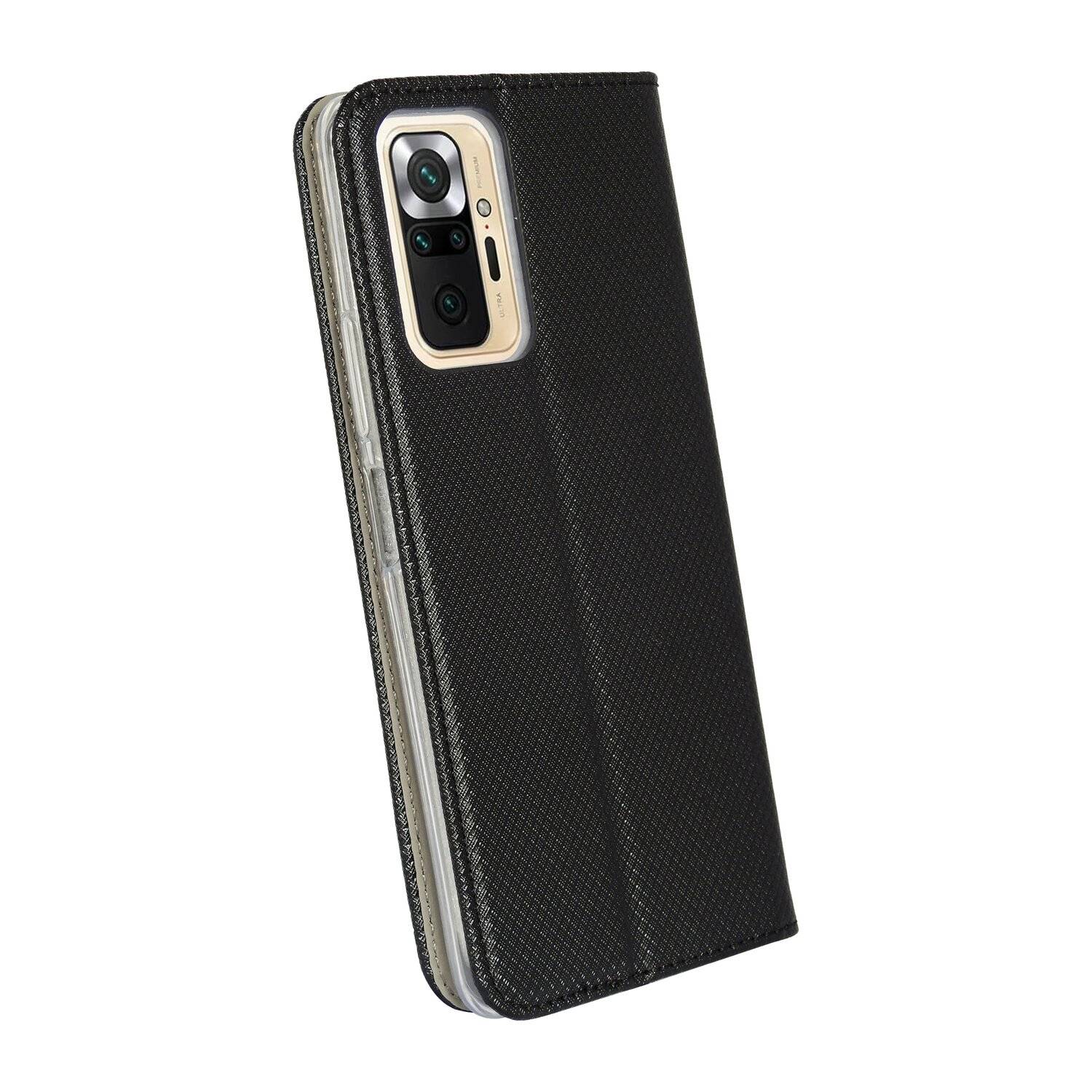 Buch Tasche "Smart" für XIAOMI REDMI NOTE 10 PRO MAX Handy Hülle Etui Schutzhülle mit Standfunktion, Kartenfach Schwarz