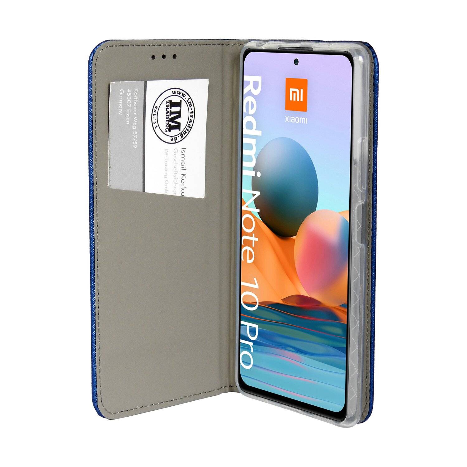 Buch Tasche "Smart" für XIAOMI REDMI NOTE 10 PRO MAX Handy Hülle Etui Schutzhülle mit Standfunktion, Kartenfach Blau