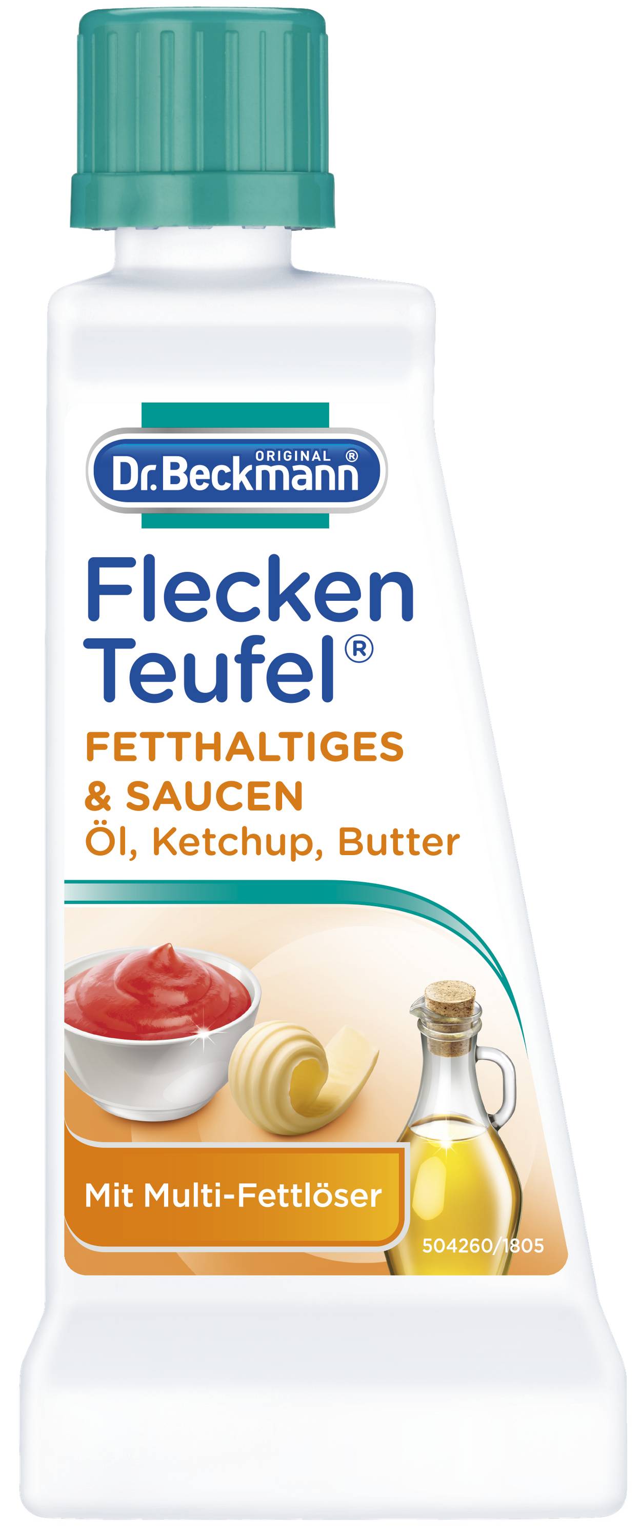 Dr. Beckmann Fleckenteufel Fetthaltiges & Saucen - Fleckentferner gegen Fettflecken, Schokoladen Flecken uvm. 1x 50 ml