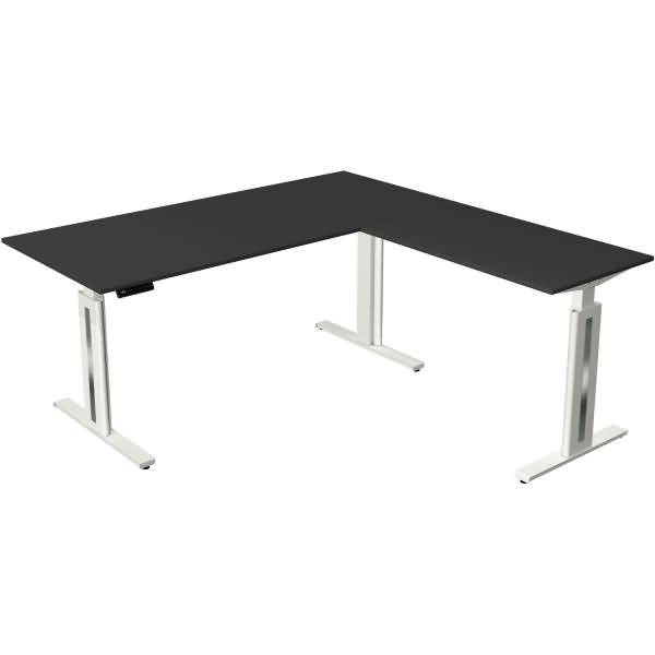 Sitz-/Stehtisch Move 3 BxTxH 180x180x72-120cm + Anbautisch anthrazit/weiß