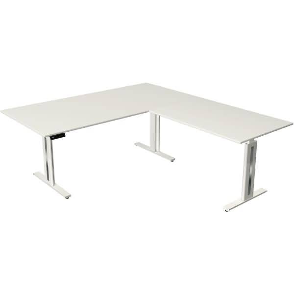 Sitz-/Stehtisch Move 3 BxTxH 200x220x72-120cm + Anbautisch weiß/weiß