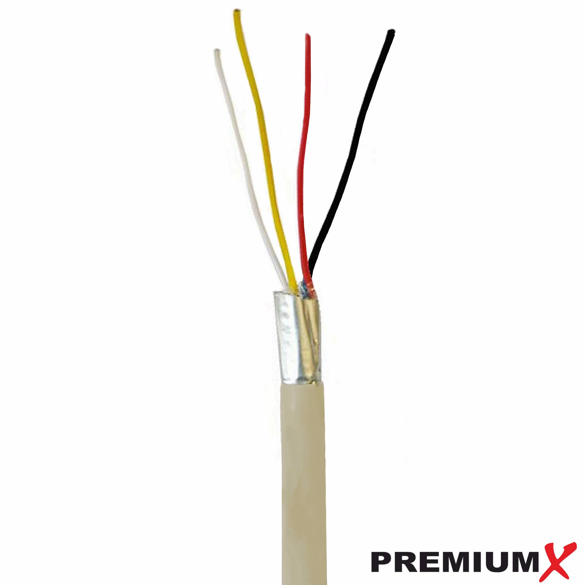 PremiumX 50m Telefonkabel 2x2x0,6mm 4 Adern Verlegekabel Telefonleitung Fernmeldekabel + Abisolierer