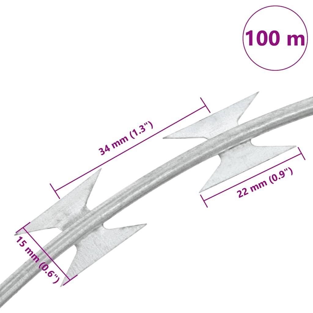 vidaXL Stacheldraht Concertina Klingendraht Verzinkter Stahl 100 m
