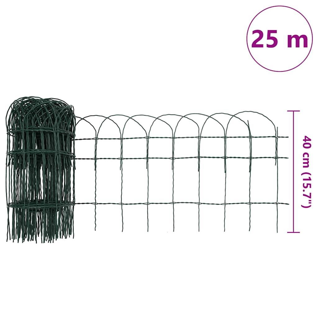 vidaXL Beetzaun Pulverbeschichtetes Eisen 25×0,4 m