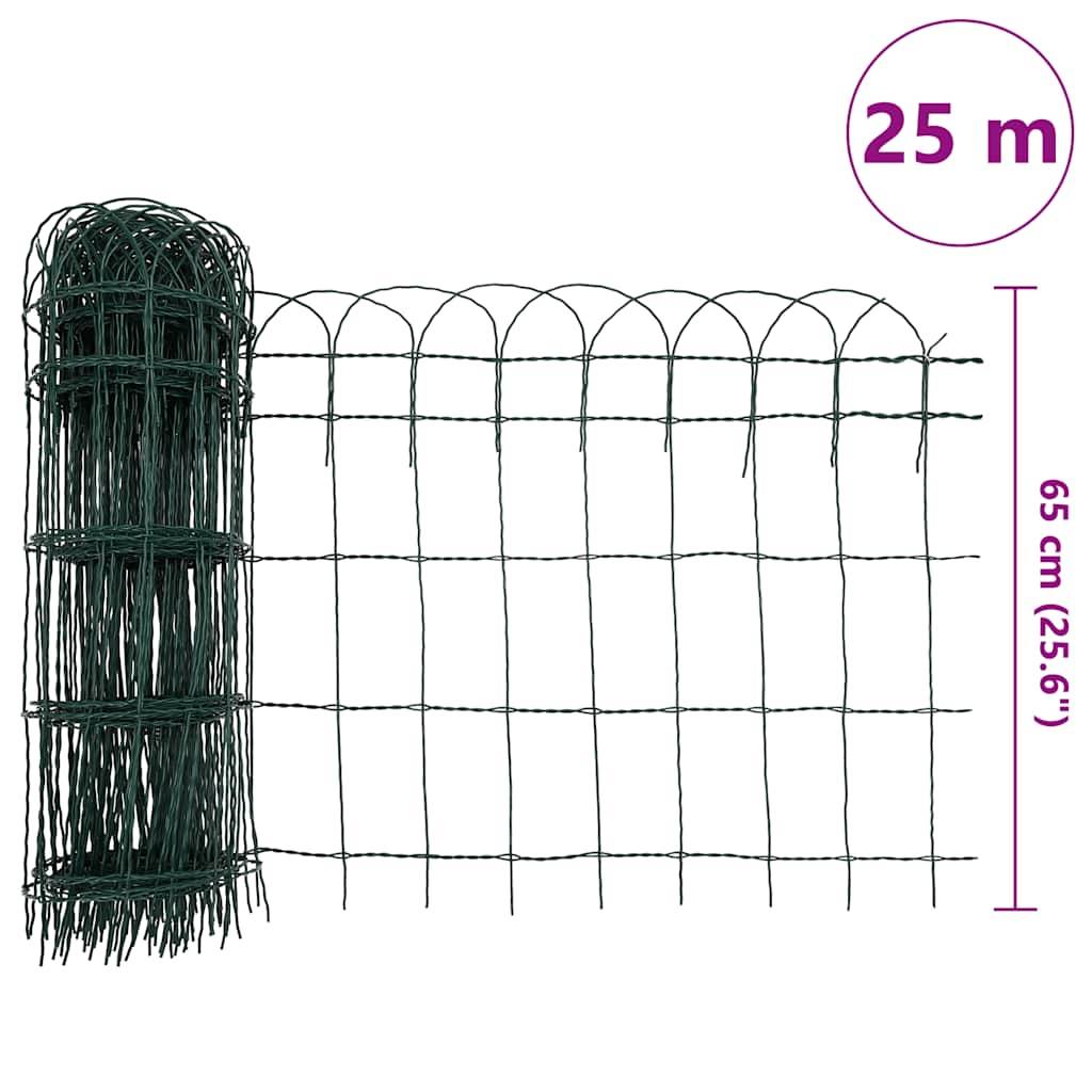 vidaXL Beetzaun Pulverbeschichtetes Eisen 25×0,65 m