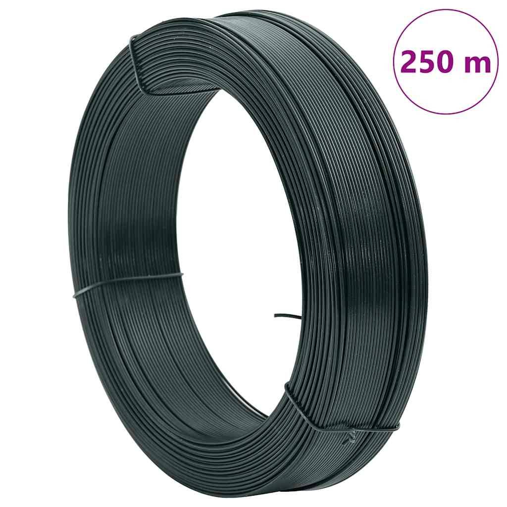 vidaXL Zaun-Bindedraht 250 m 0,9/1,4 mm Stahl Schwarzgrün