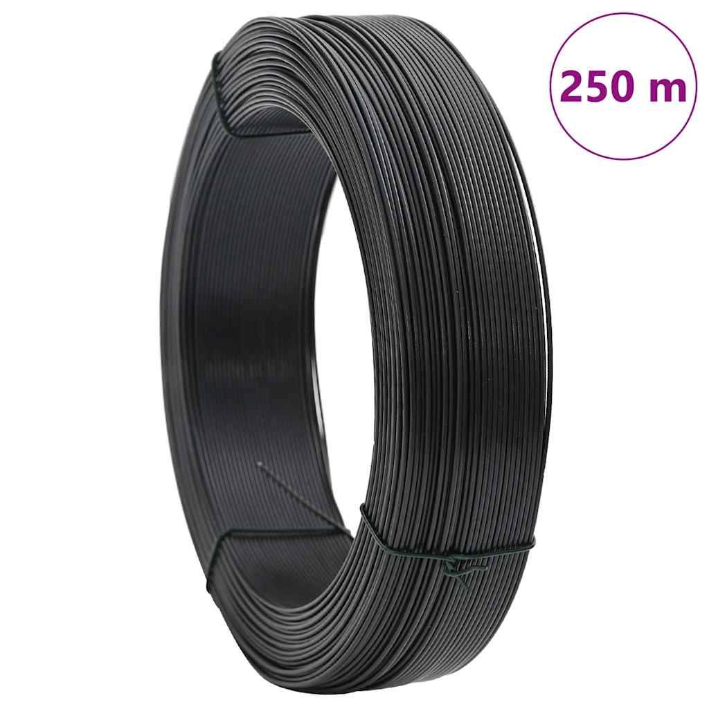 vidaXL Zaun-Bindedraht 250 m 1,6/2,5 mm Stahl Anthrazit