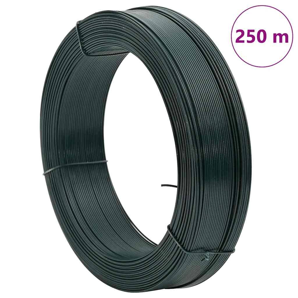 vidaXL Zaun-Bindedraht 250 m 2,3/3,8 mm Stahl Schwarzgrün