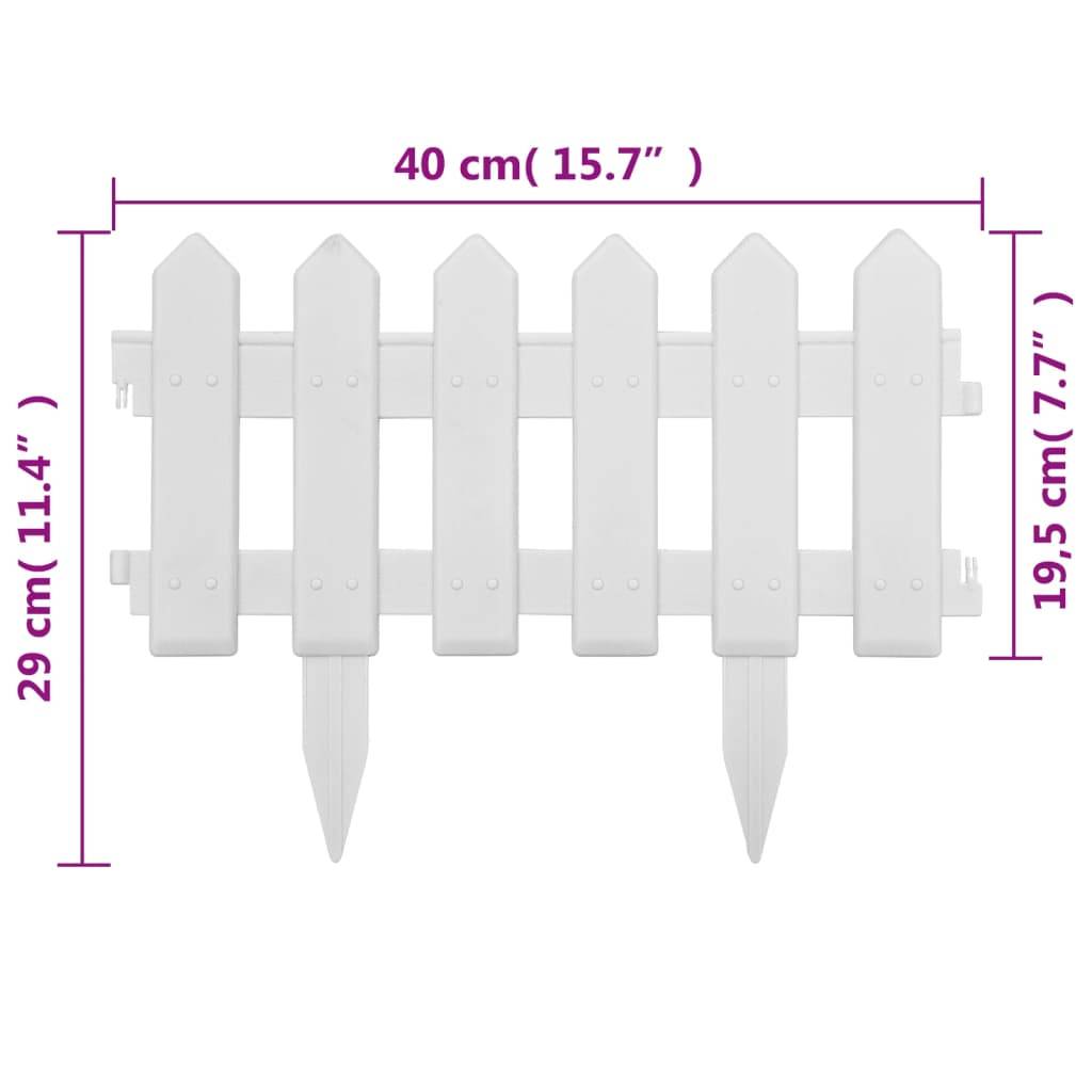vidaXL Rasenkanten 25 Stk. Weiß 10 m PP