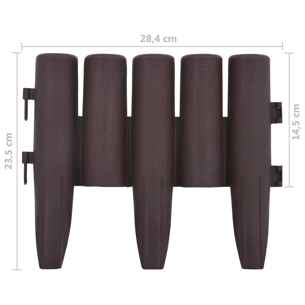 vidaXL Rasenkanten 36 Stk. Braun 10 m PP