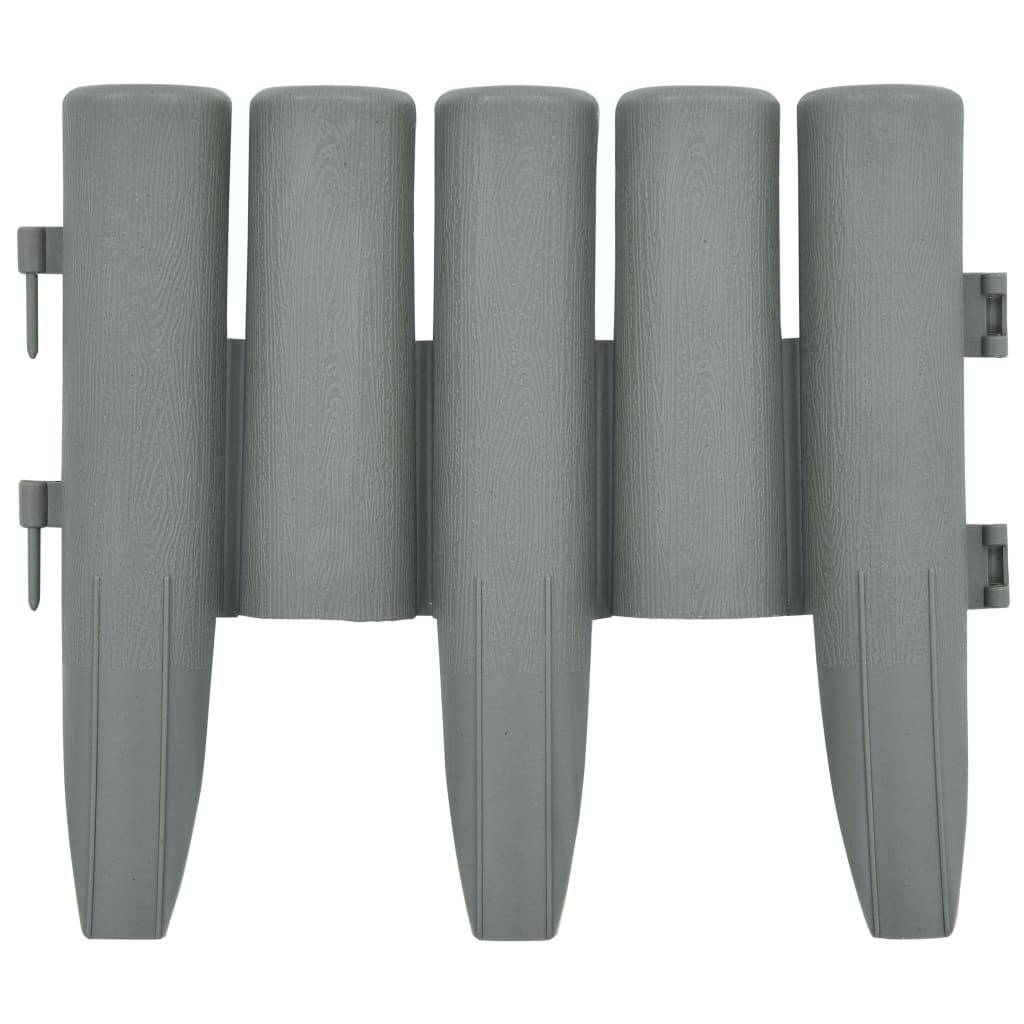 vidaXL Rasenkanten 36 Stk. Grau 10 m PP