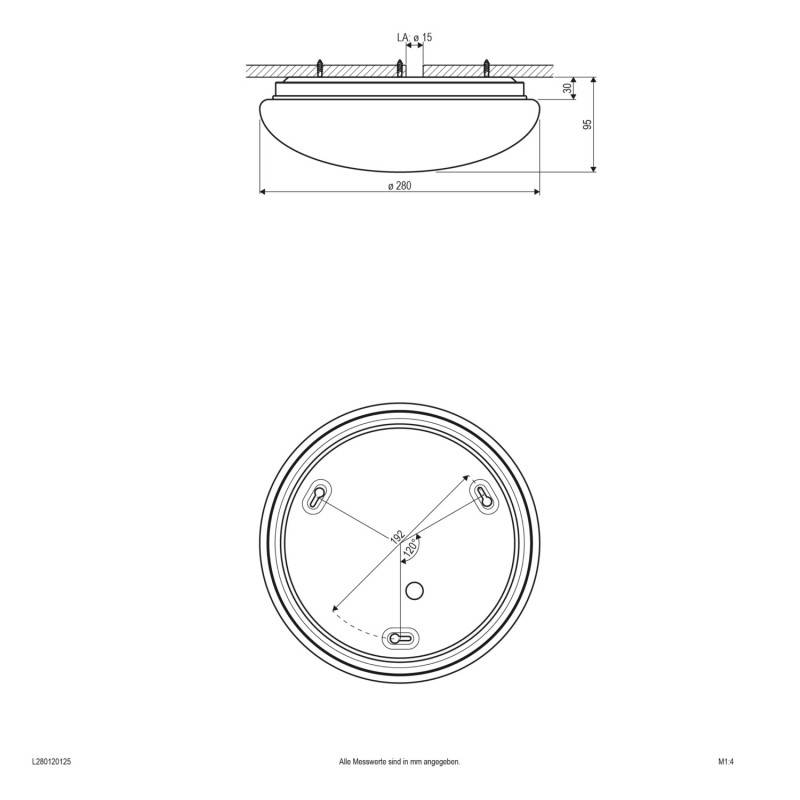 EVN Lichttechnik LED-Anbauleuchte L280120125