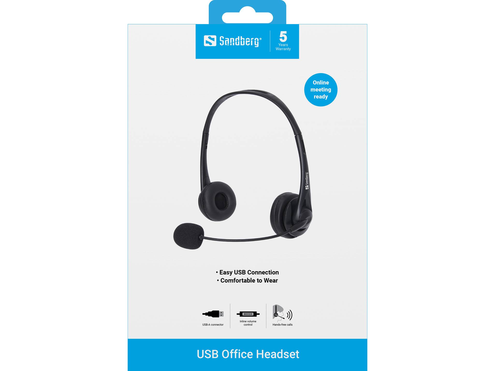 Sandberg USB Office Headset - Headset - On-Ear