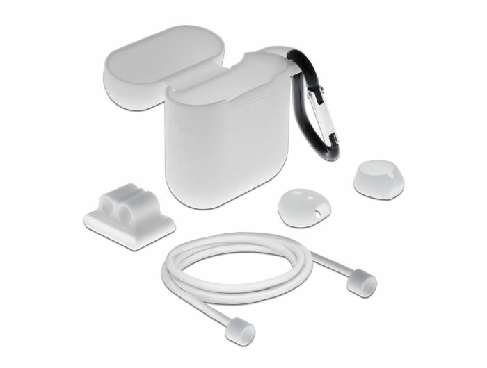 Delock - Zubehörkit für kabellose Kopfhörer - weiß - für Apple AirPods (1. Generation, 2. Generation)