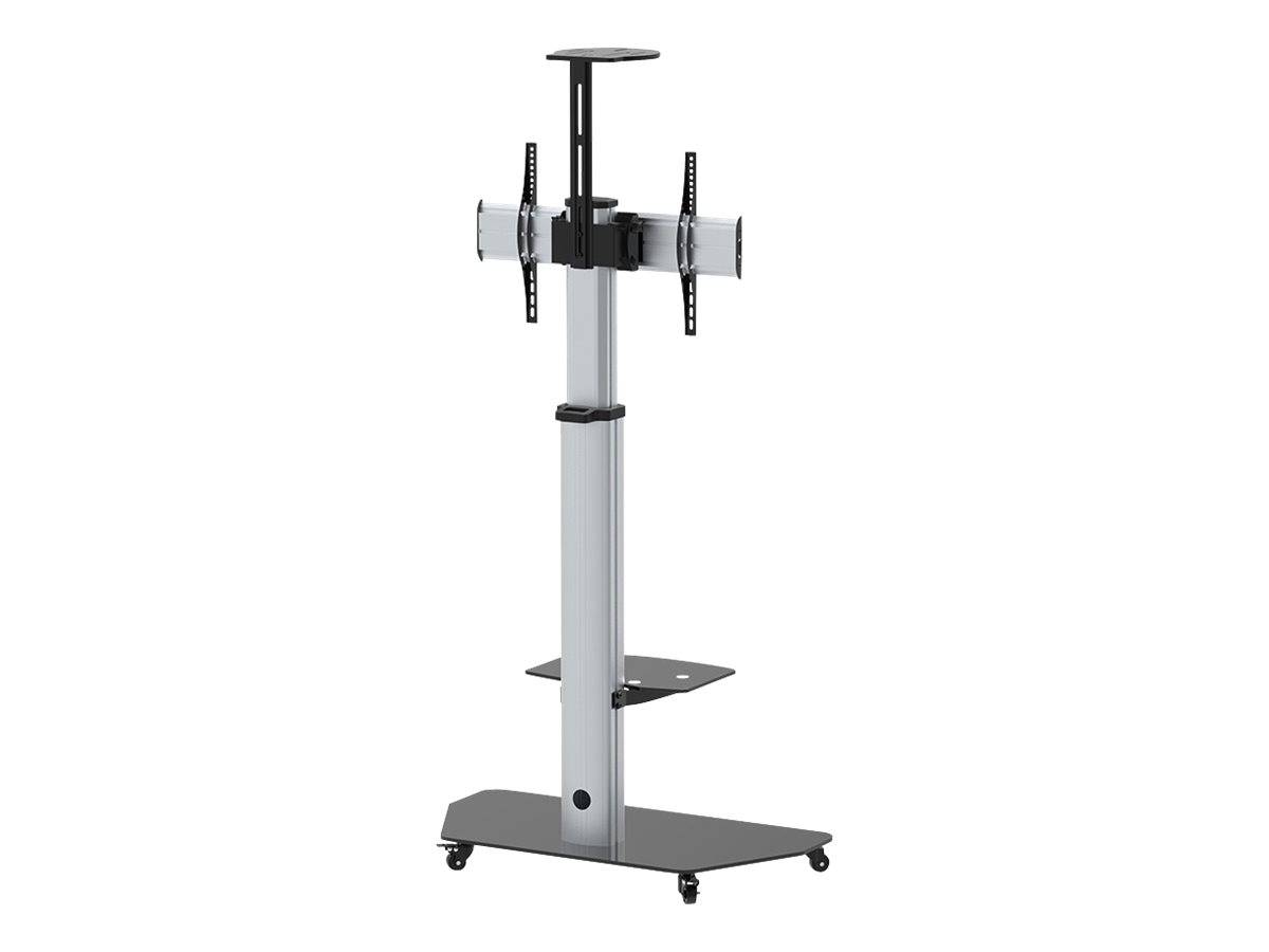 Celexon Professional Adjust-3270MP - Wagen - für Flachbildschirm - Aluminium, Milchglas - Silber - Bildschirmgröße: 81.3-177.8 cm (32"-70")