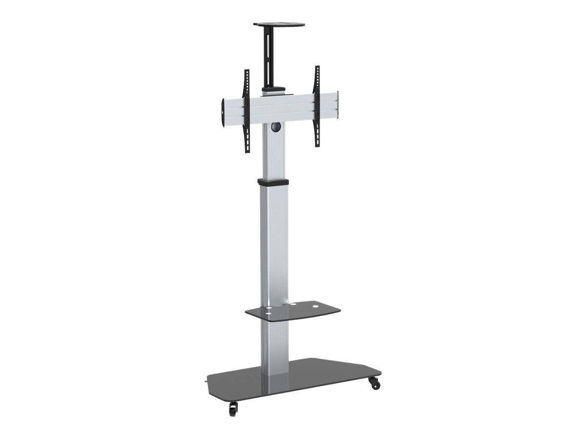 Celexon Professional Adjust-3270MP - Wagen - für Flachbildschirm - Aluminium, Milchglas - Silber - Bildschirmgröße: 81.3-177.8 cm (32"-70")