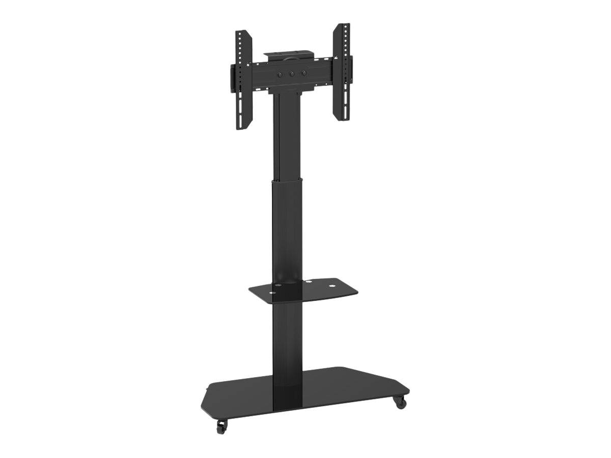 Celexon Professional Adjust-3770MP - Wagen - für Flachbildschirm - eloxiertes Aluminium, Milchglas - Schwarz - Bildschirmgröße: 81.3-177.8 cm (32"-