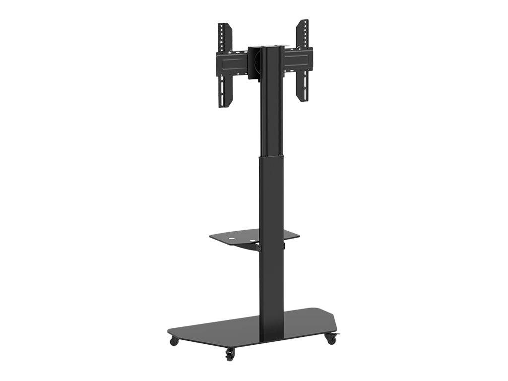 Celexon Professional Adjust-3770MP - Wagen - für Flachbildschirm - eloxiertes Aluminium, Milchglas - Schwarz - Bildschirmgröße: 81.3-177.8 cm (32"-