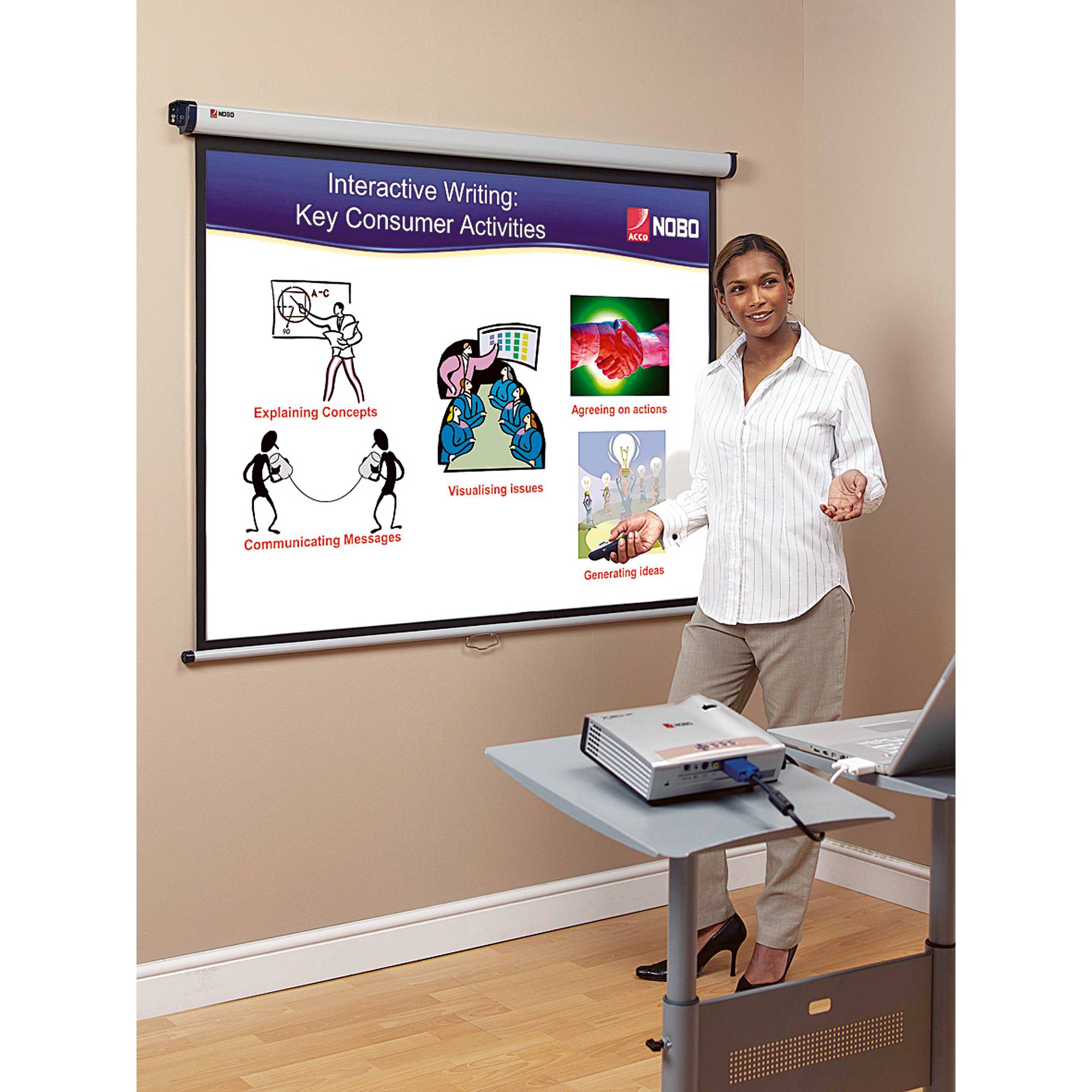 Nobo Leinwand 1902393W 2000x1350mm hellgrau