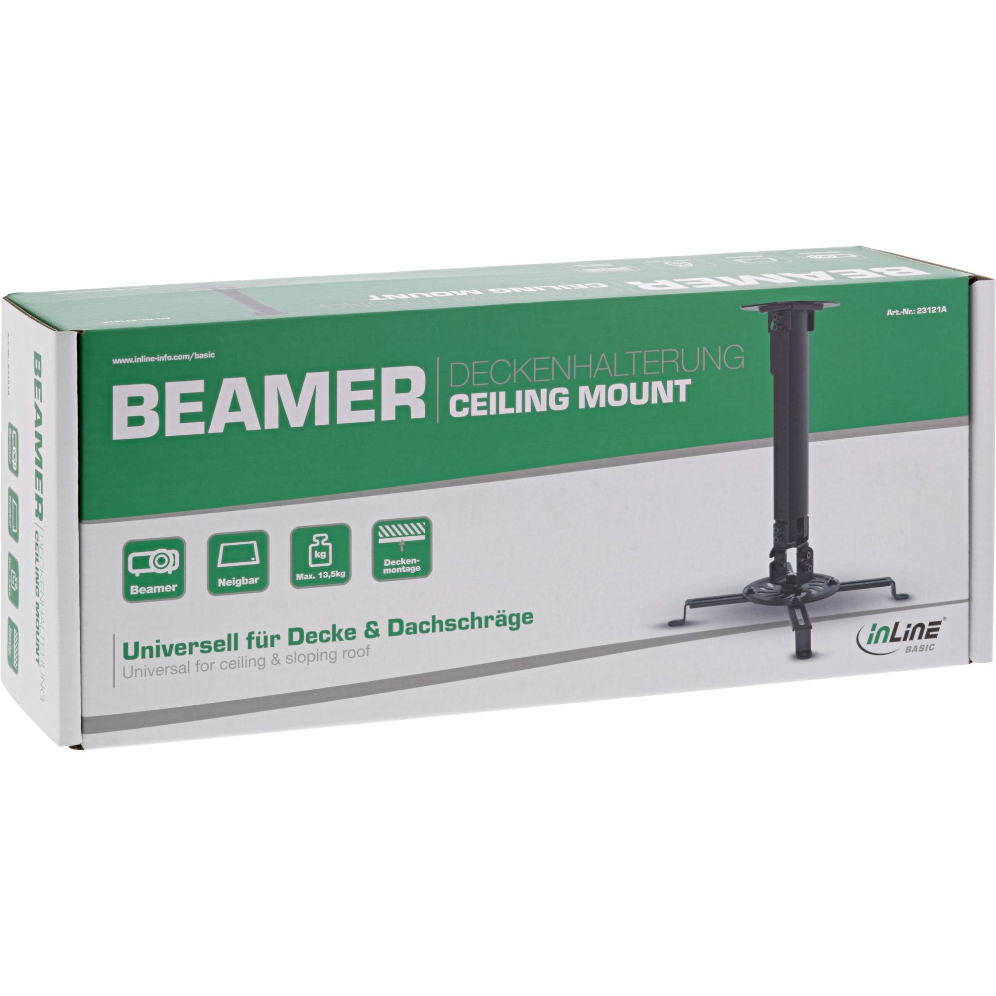 INLINE - Basic Beamer Deckenhalterung - 38-58cm - max. 13,5kg