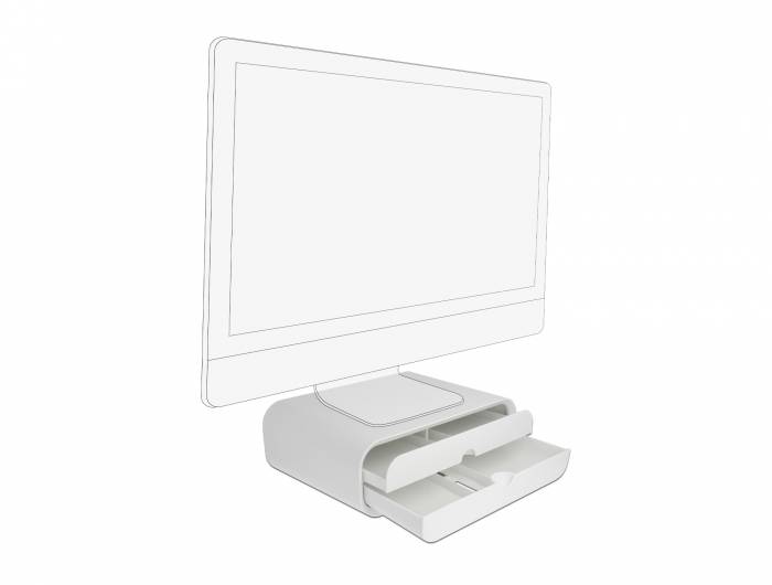 DeLOCK - Monitorständer mit Schubladen - weiß