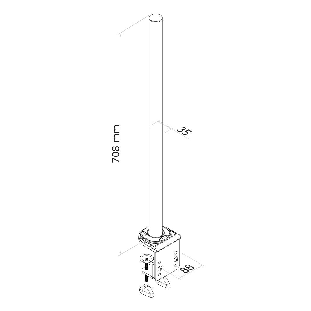 Neomounts Verlängerungsstange Passend für Serie (Halter): NewStar Monitor-Halterung FPMA-D935-Serie Silber