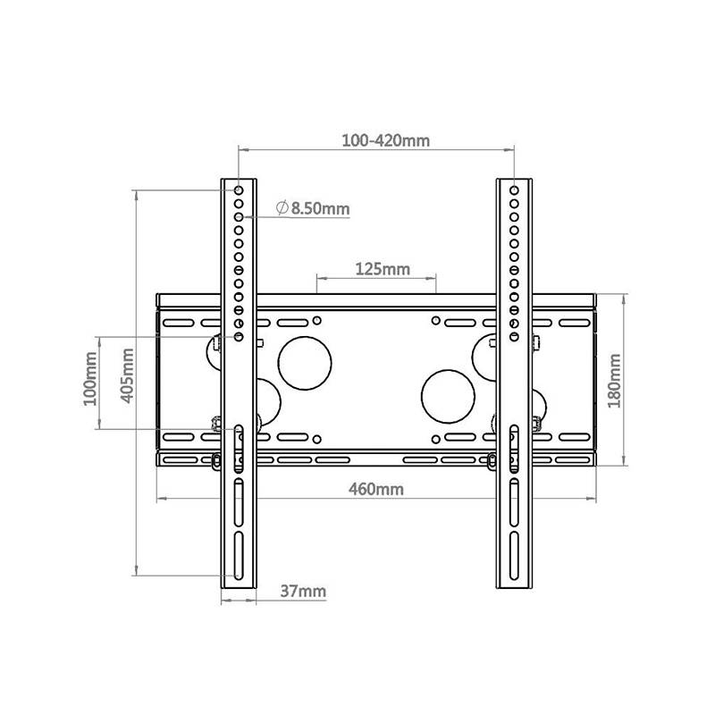 HAGOR WH 50T- HD - Klammer - für Flachbildschirm - verriegelbar - Schwarz - Bildschirmgröße: 81-140 cm (32"-55")