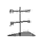Lindy Quad Display Bracket w/ Pole & Desk Clamp - Befestigungskit - für 4 Monitore (einstellbarer Arm)