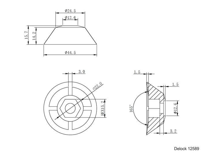 DeLOCK - Antennenbasis für Antenne - Schwarz