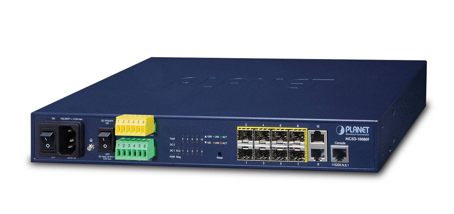 PLANET MGSD-10080F - Switch - managed - 8 x SFP + 2 x 10/100/1000