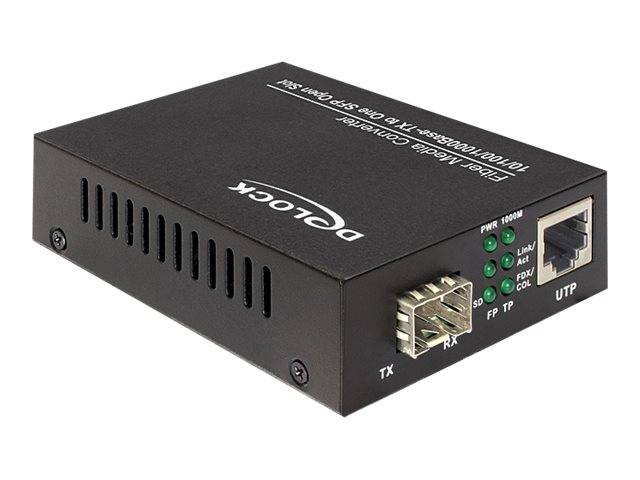 Delock Media Converter 1000Base-T to SFP - Medienkonverter - 1GbE - 10Base-T, 1000Base-LX, 1000Base-SX, 100Base-TX, 1000Base-T - RJ-45 / SFP