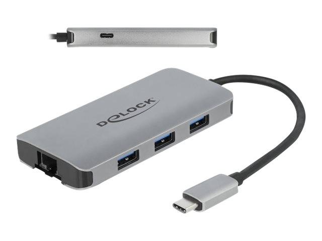 DeLOCK USB 3.2 Gen 1 Hub with 4 Ports and Gigabit LAN and PD
