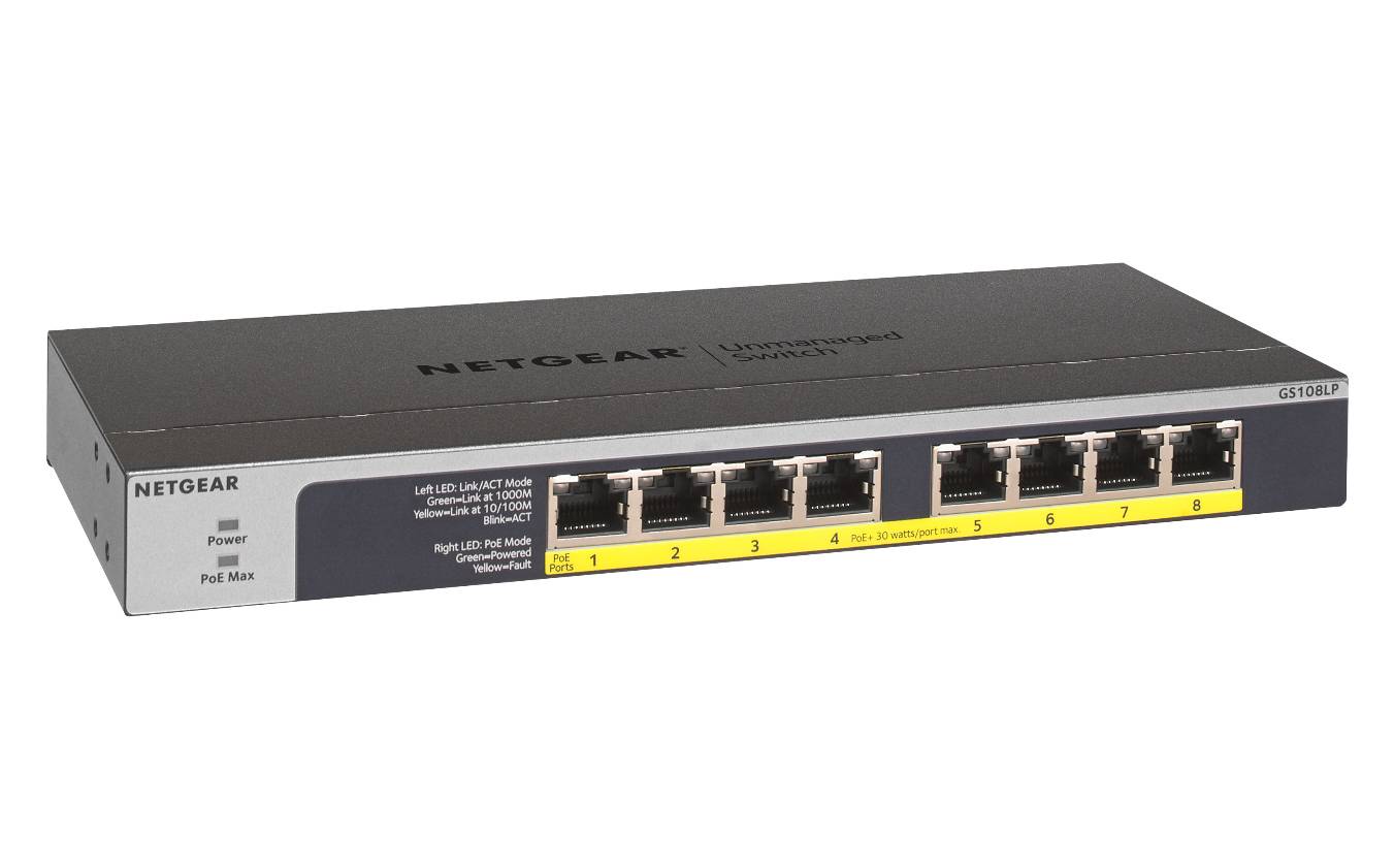 NETGEAR GS108LP - Switch - 8 x 10/100/1000 (PoE+)