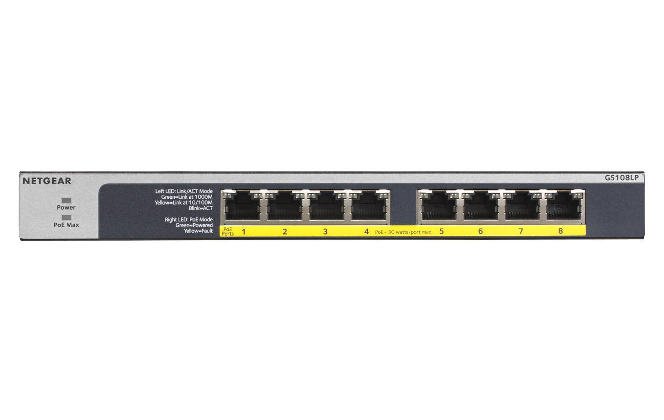 NETGEAR GS108LP - Switch - 8 x 10/100/1000 (PoE+)
