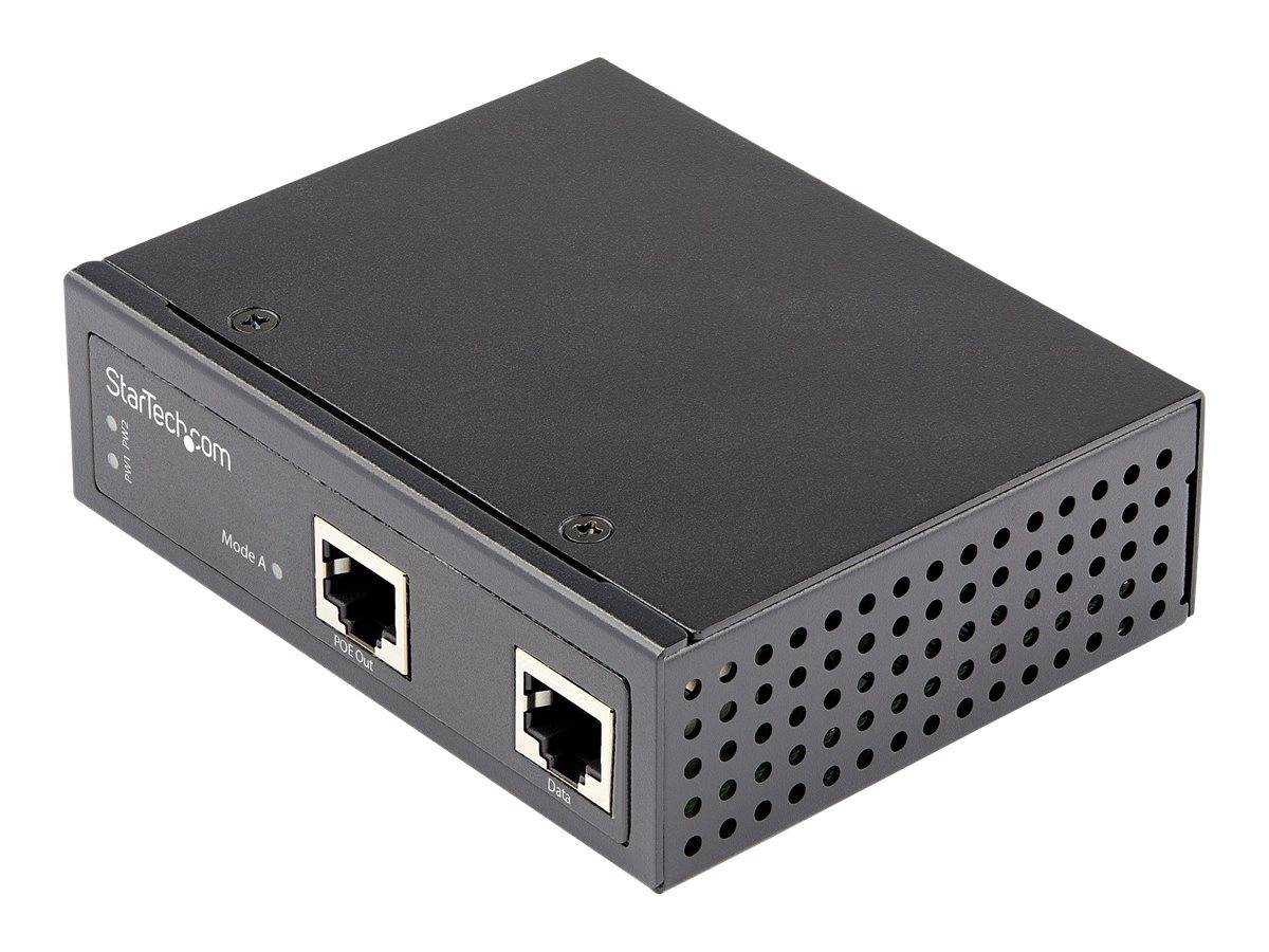 StarTech.com Industrial Gigabit Ethernet PoE Injector - 30W 802.3at PoE + Midspan 48V-56VDC Hutschiene Power over Ethern