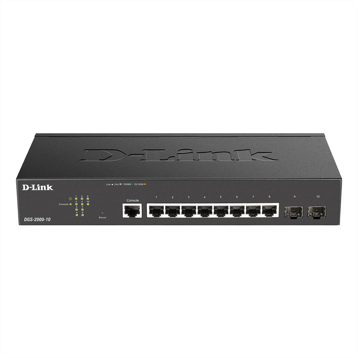 D-Link DGS 2000-10 - Switch - L3 - managed - 8 x 10/100/1000 + 2 x Fast Ethernet/Gigabit SFP, kombiniert