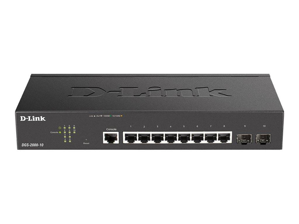 D-Link DGS 2000-10 - Switch - L3 - managed - 8 x 10/100/1000 + 2 x Fast Ethernet/Gigabit SFP, kombiniert