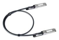 Schwarzes Kabel in Schleife mit Silber-Steckermodulen an beiden Enden, auf weißem Hintergrund dargestellt.
