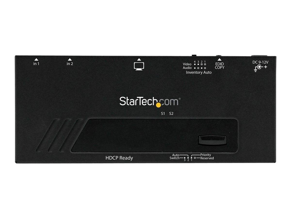 StarTech.com 2 Port HMDI Switch / Verteiler - Automatische Umschaltung mit IR-Fernbedienung