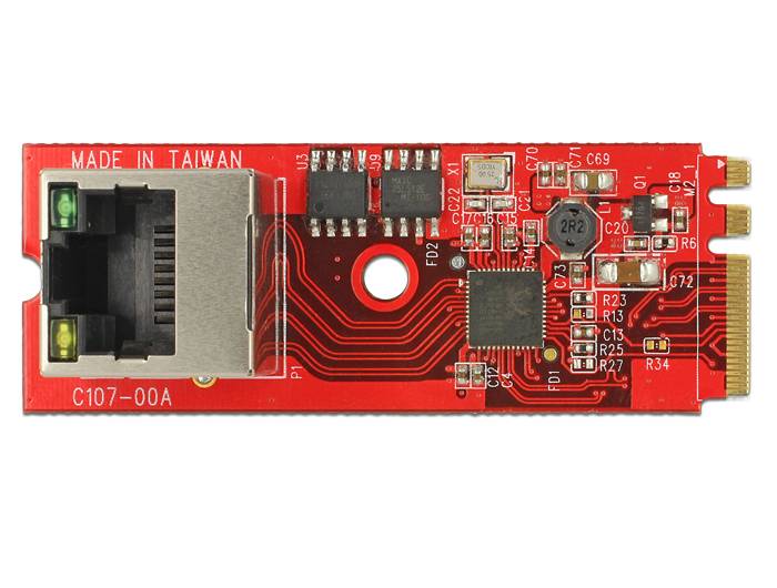 DeLock Converter M.2 Key A+E male > 1 x Gigabit LAN vertical