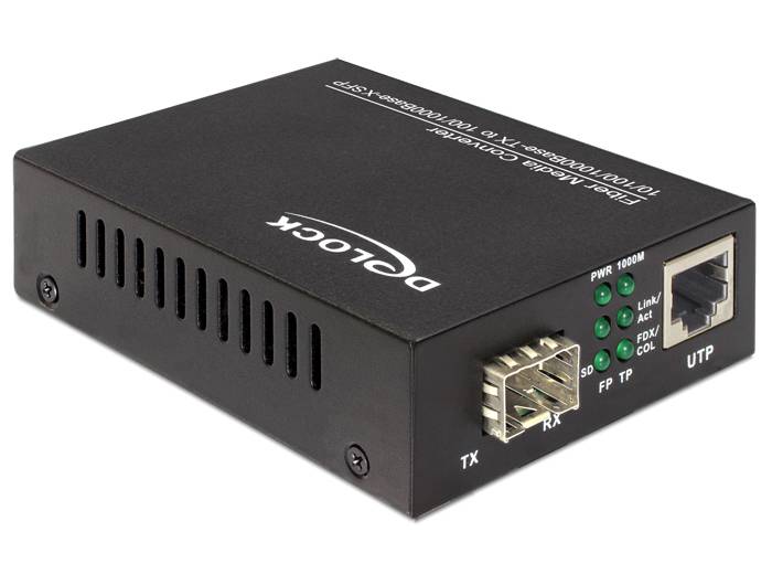 DeLOCK Delock Media Converter 10/100/1000Base-T to 100/1000Base-X SFP - Medienkonverter - GigE - 10Base-T, 100Base-TX, 1000Base-T, 1000Base-X