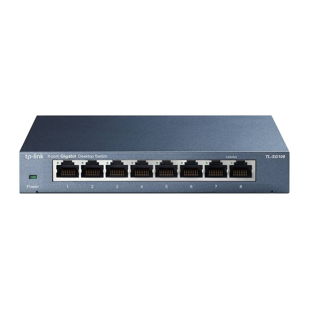 TP-Link TL-SG108, Unmanaged, L2, Gigabit Ethernet (10/100/1000), Vollduplex, Wandmontage