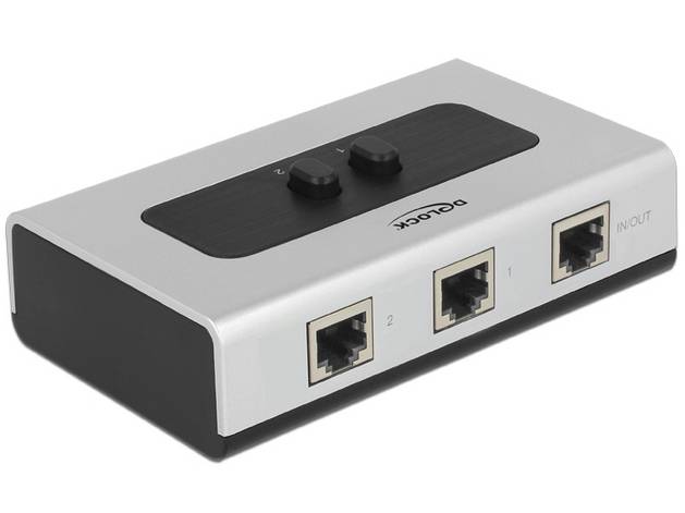 Delock Switch RJ45 10/100/1000 2 port manual bidirectional