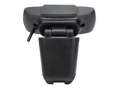 Manhattan USB Webcam, Two Megapixels, 1080p Full HD, USB-A, Integrated Microphone, Adjustable Clip Base, 30 frame per second, Black, Three Year