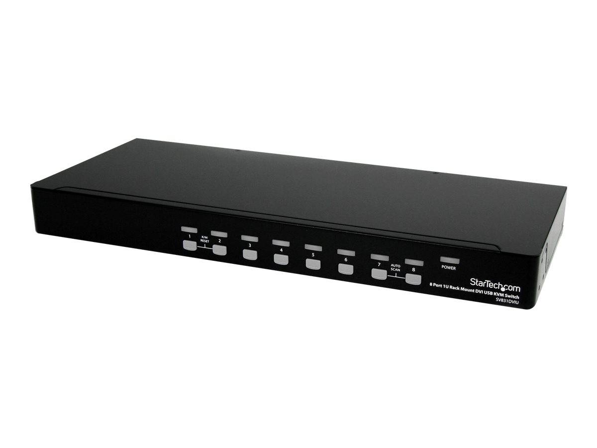 StarTech.com Rackmount-KVM-Switch mit Frontpaneltasten und Statusanzeigen